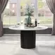 Jaramillo White and Rustic Espresso 54" Round Marble Top Dining Table