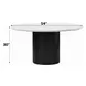 Jaramillo White and Rustic Espresso 54" Round Marble Top Dining Table