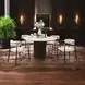 Jaramillo White and Rustic Espresso 54" Round Marble Top Dining Table