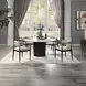 Jaramillo White and Rustic Espresso 54" Round Marble Top Dining Table