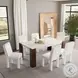 Hettie Engineered Stone and Walnut 72" Rectangular Dining Table