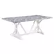 Hollyn Engineered Stone and White 78" Rectangular Stone Top Dining Table