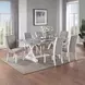 Hollyn Engineered Stone and White 78" Rectangular Stone Top Dining Table