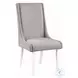 Hollyn Gray Linen and White Wingback Side Chair Set of 2