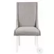 Hollyn Gray Linen and White Wingback Side Chair Set of 2
