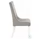 Hollyn Gray Linen and White Wingback Side Chair Set of 2