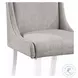 Hollyn Gray Linen and White Wingback Side Chair Set of 2