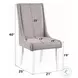 Hollyn Gray Linen and White Wingback Side Chair Set of 2
