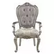 Ariadne Gray and Silver Upholstered Arm Chair Set of 2