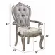 Ariadne Gray and Silver Upholstered Arm Chair Set of 2