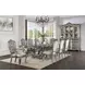 Ariadne Antique Platinum 8 Door Buffet and Hutch with LED