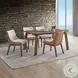 Ginny White Boucle and Brown Velvet Walnut Side Chair Set of 2