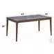 Bevis Engineered Stone and Walnut 63" Rectangular Dining Table