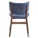 Bevis Blue Fabric and Walnut Side Chair Set of 2