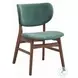 Bevis Green Fabric and Walnut Side Chair Set of 2