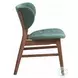 Bevis Green Fabric and Walnut Side Chair Set of 2