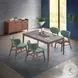 Bevis Green Fabric and Walnut Side Chair Set of 2