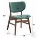 Bevis Green Fabric and Walnut Side Chair Set of 2