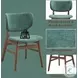 Bevis Green Fabric and Walnut Side Chair Set of 2