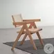 Velentina Rattan and Natural Arm Chair Set of 2