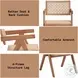Velentina Rattan and Natural Arm Chair Set of 2