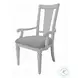 Katia Light Gray Linen and Weathered White Arm Chair Set of 2