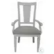 Katia Light Gray Linen and Weathered White Arm Chair Set of 2