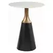 Jaramillo White and Black 28" Round Marble Top Counter Height Dining Room Set