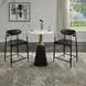 Jaramillo White and Black 28" Round Marble Top Counter Height Dining Room Set