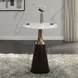 Jaramillo White and Black 28" Round Marble Top Counter Height Dining Room Set