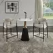 Jaramillo White and Black 28" Round Marble Top Counter Height Dining Room Set