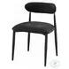 Jaramillo Black Chenille and Black Side Chair Set of 2