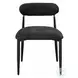 Jaramillo Black Chenille and Black Side Chair Set of 2