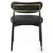 Jaramillo Black Chenille and Black Side Chair Set of 2