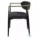 Jaramillo Black Chenille and Black Arm Chair Set of 2
