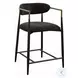 Jaramillo Black Chenille and Black Counter Height Chair Set of 2