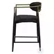 Jaramillo Black Chenille and Black Counter Height Chair Set of 2