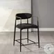 Jaramillo Black Chenille and Black Counter Height Chair Set of 2
