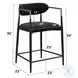 Jaramillo Black Chenille and Black Counter Height Chair Set of 2