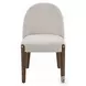 Gamarya Beige Chenille and Dark Oak Side Chair Set of 2