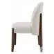 Gamarya Beige Chenille and Dark Oak Side Chair Set of 2