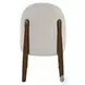 Gamarya Beige Chenille and Dark Oak Side Chair Set of 2