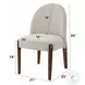 Gamarya Beige Chenille and Dark Oak Side Chair Set of 2