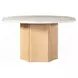 Qwin White and Weathered Oak Marble Top Dining Room Set