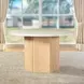 Qwin White and Weathered Oak 52" Round Marble Top Dining Table