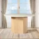 Qwin White and Weathered Oak 52" Round Marble Top Dining Table