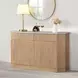 Qwin Gray and Natural 2 Door Marble Top Server