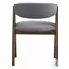 Keiki Gray Fabric and Walnut Side Chair Set of 2