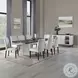 Carena White and Walnut 96" Extendable Rectangular Dining Table with Leaf