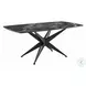 Klaus Crystal Tempered Glass Top and Black Rectangular Dining Room Set